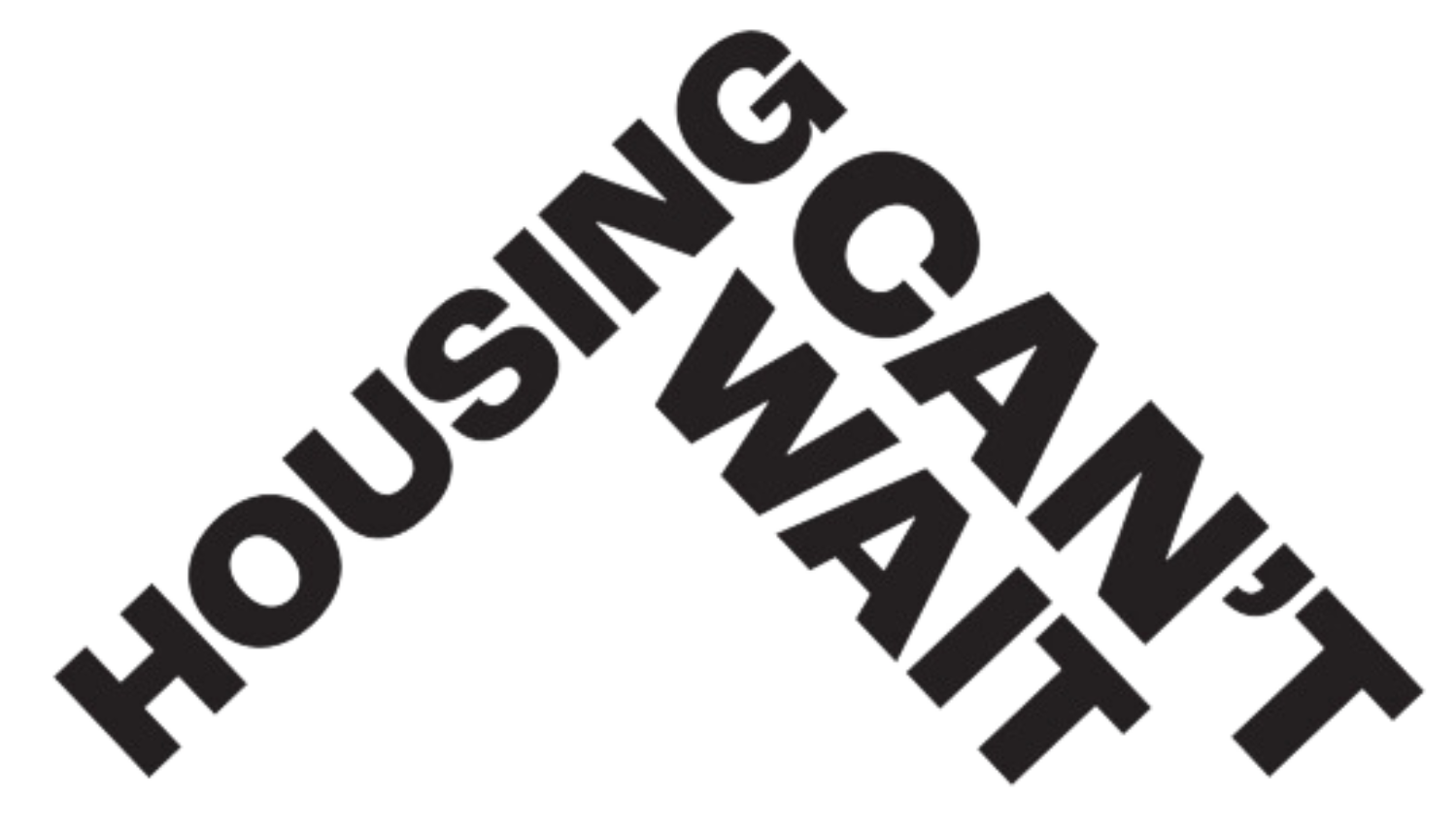 Black logo for Housing Can't Wait.